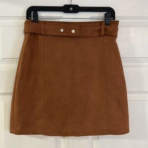 Faux suede mini skirt